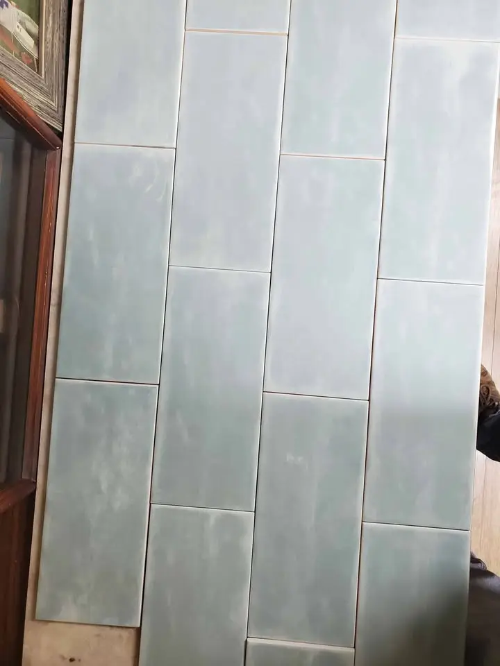 4 x 10 Handmade Aqua Textured Wall Tile, photo 3