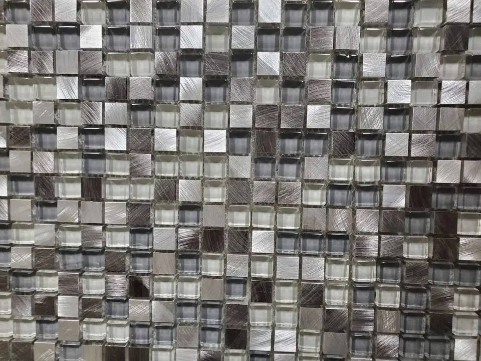 5/8 inch Glass and Brushed Metal Mosaic, Random Blend, photo 4
