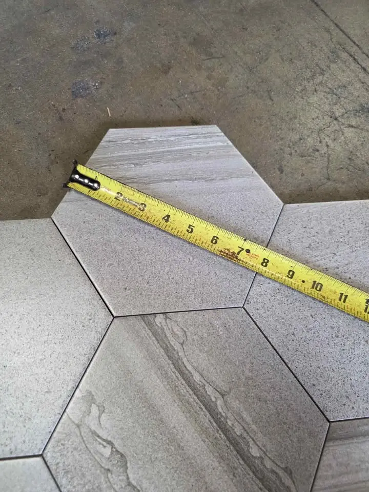 8 x 9 Hexagon Porcelain, Gray Stone Look, photo 3
