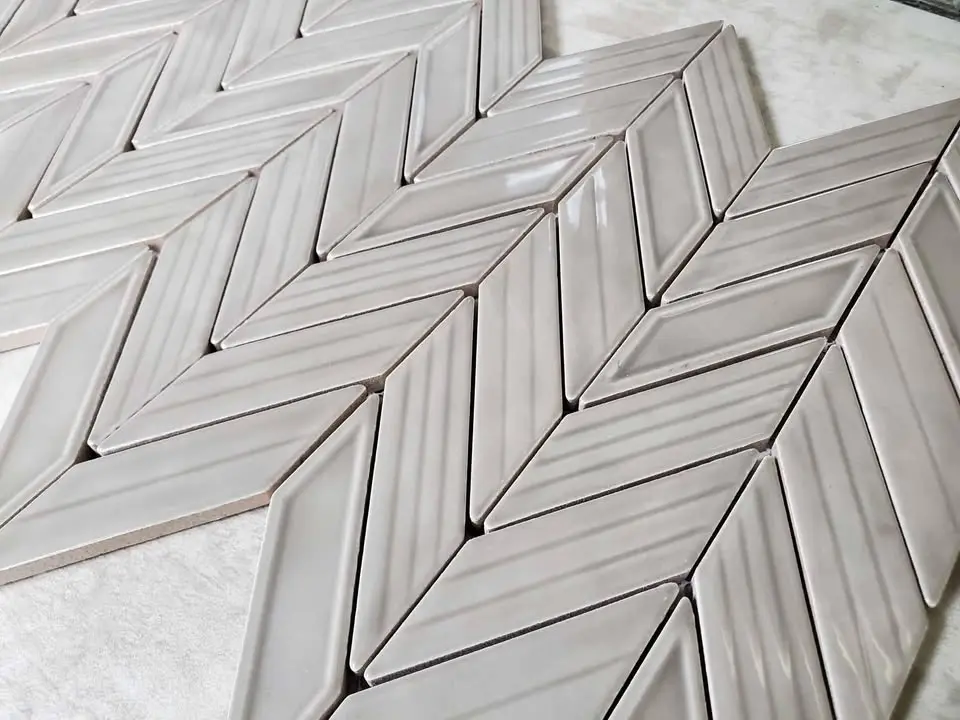 Gray Chevron Mosaic, Matte Porcelain, photo 3