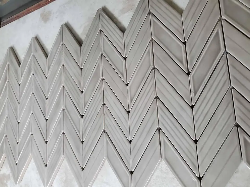 Gray Chevron Mosaic, Matte Porcelain, photo 5